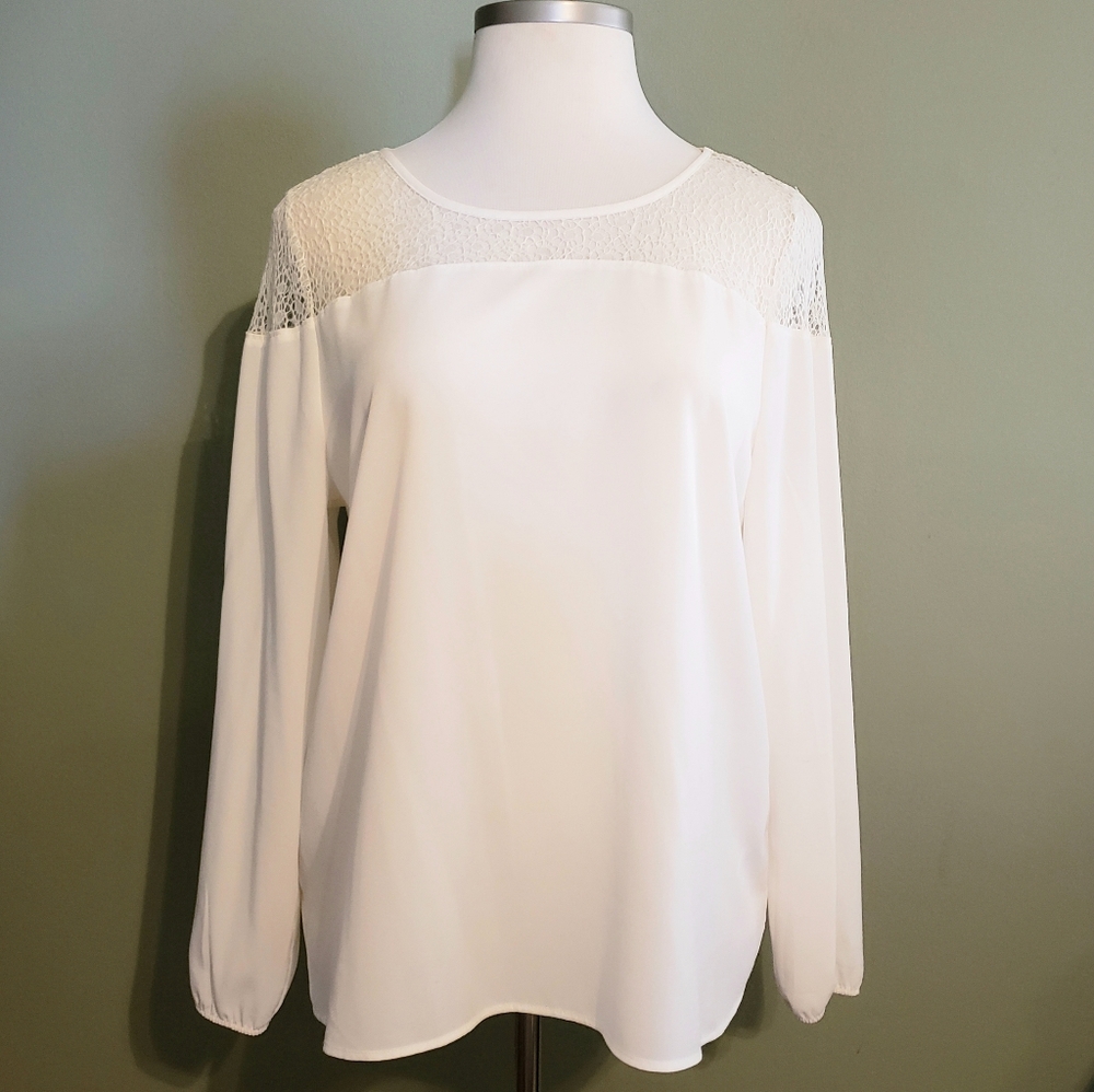 Ruff Hewn Grey Blouse With Lace